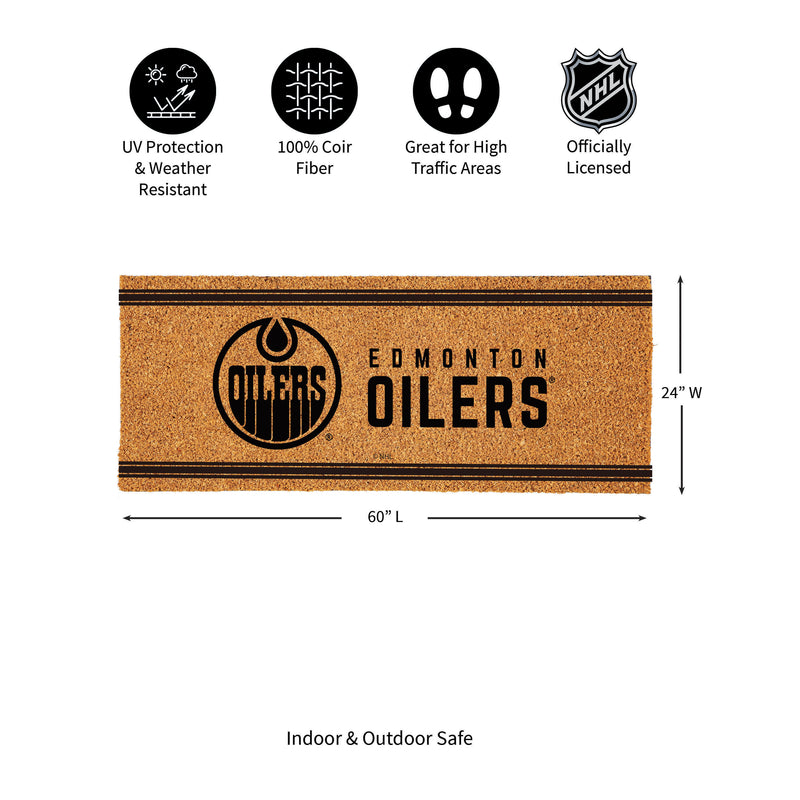 Edmonton Oilers Extra Large One Color Coir Mat, 60"x24"