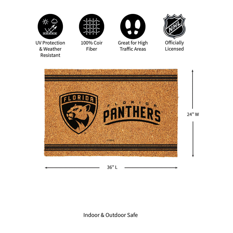 Florida Panthers Large One Color Coir Mat, 36"x24"