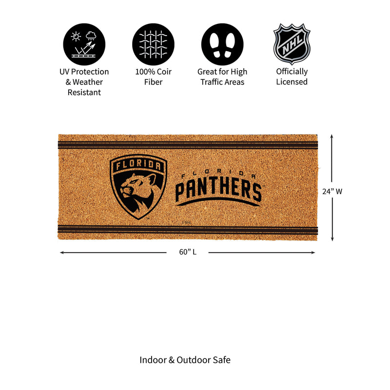 Florida Panthers Extra Large One Color Coir Mat, 60"x24"