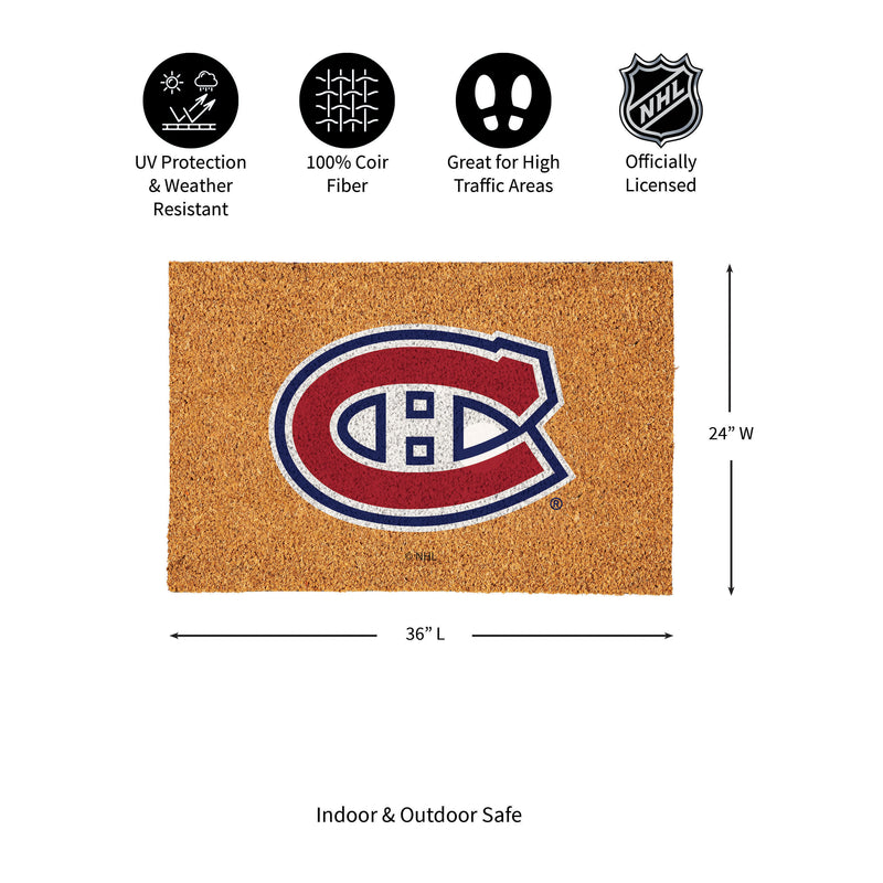 Montreal Canadiens Large Full Color Coir Mat, 36"x24"