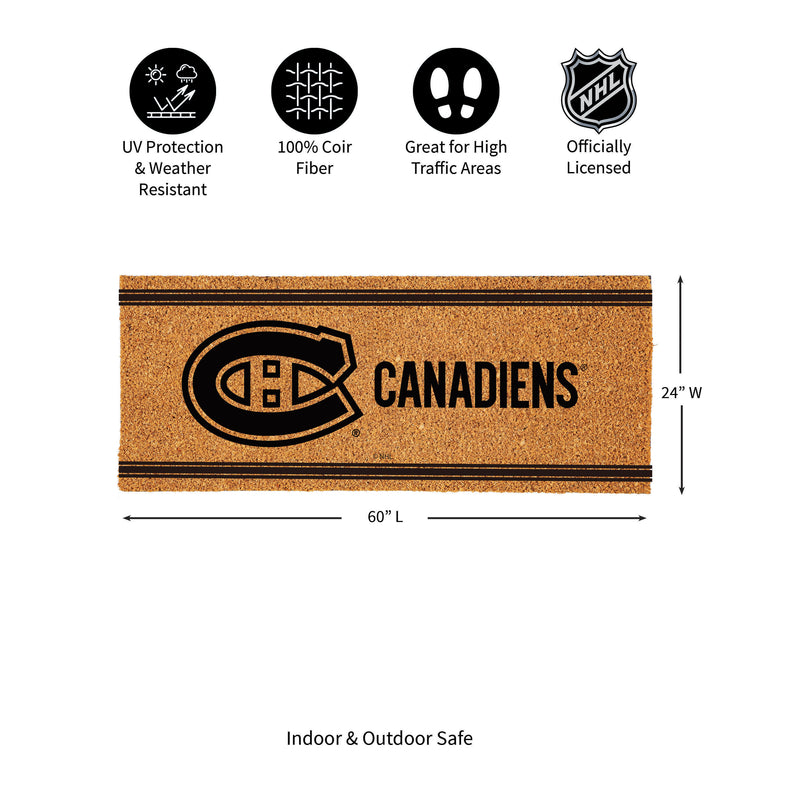 Montreal Canadiens Extra Large One Color Coir Mat, 60"x24"