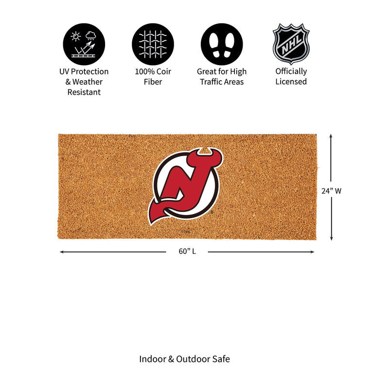 New Jersey Devils Extra Large Full Color Coir Mat, 60"x24"