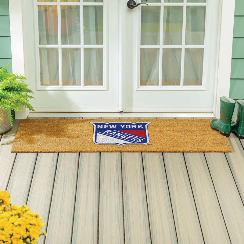 New York Rangers Extra Large Full Color Coir Mat, 60"x24"