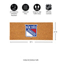 New York Rangers Extra Large Full Color Coir Mat, 60"x24"