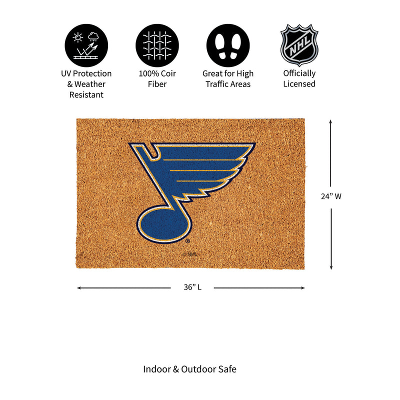 St Louis Blues Large Full Color Coir Mat, 36"x24"