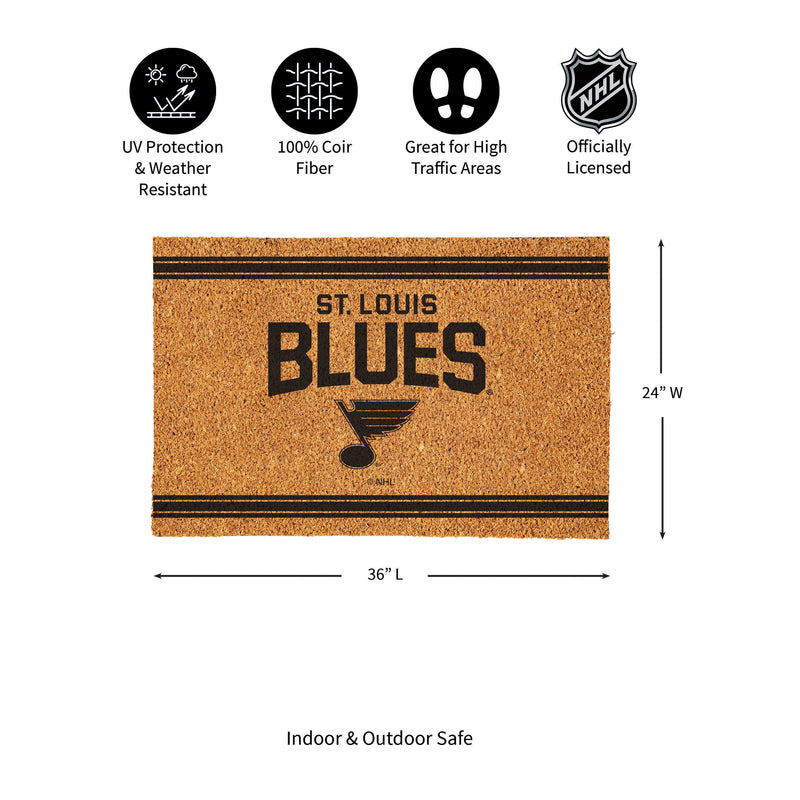 St Louis Blues Large One Color Coir Mat, 36"x24"