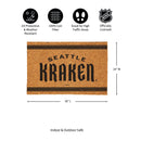 Seattle Kraken Large One Color Coir Mat, 36"x24"