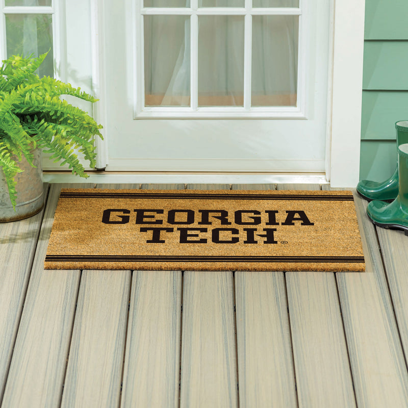 Georgia Tech Large One Color Coir Mat, 36"x24"