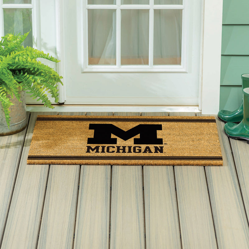 University Of Michigan Large One Color Coir Mat, 36"x24"