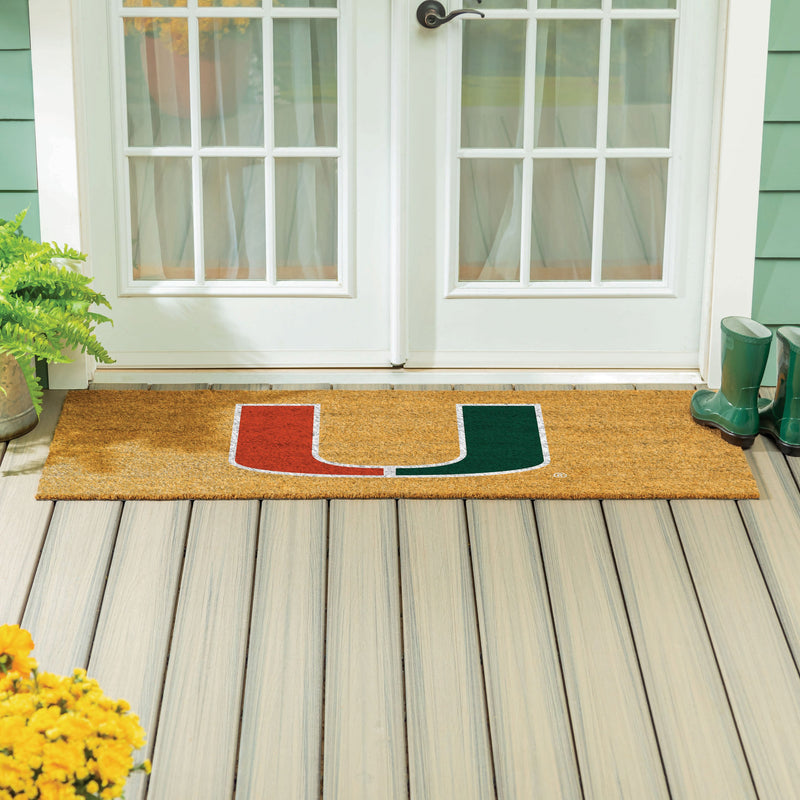 University of Miami Extra Large Full Color Coir Mat, 60"x24"