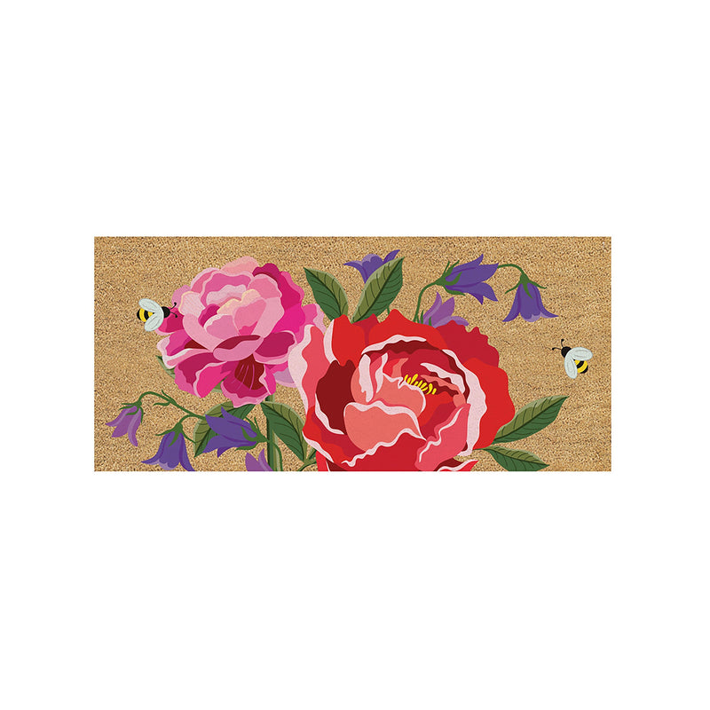 Plentiful Peonies Flocked Sassafras Coir Switch Mat