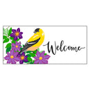 Gold Finch and Florals Flocked Coir Sassafras Switch Mat