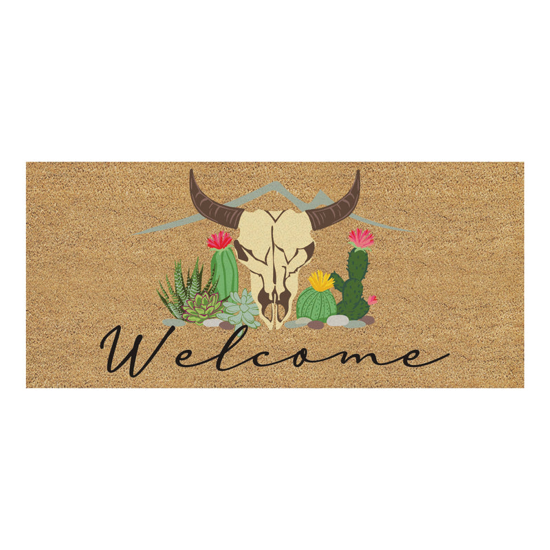 Longhorn Welcome Flocked Coir Sassafras Switch Mat