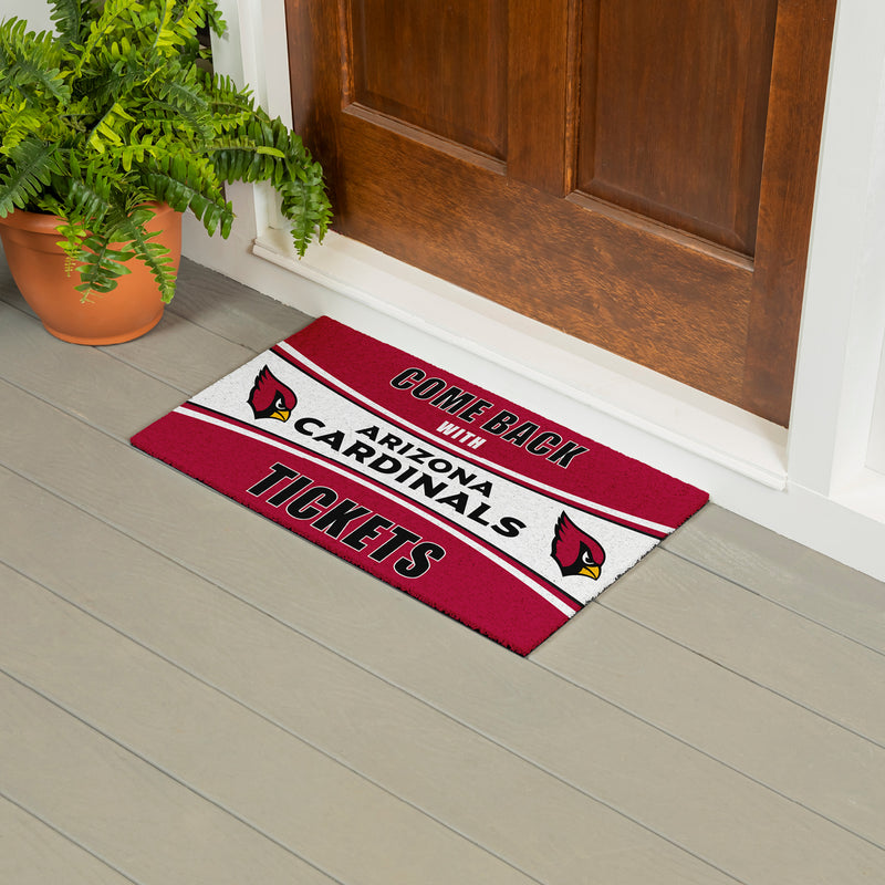 28" x 16" PVC Trapper Mat, Come Back with Tickets, Arizona Cardinals