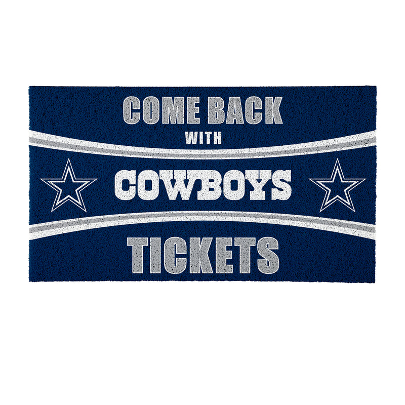 28" x 16" PVC Trapper Mat, Come Back with Tickets, Dallas Cowboys