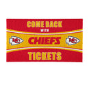 28" x 16" PVC Trapper Mat, Come Back with Tickets, Kansas City Chiefs