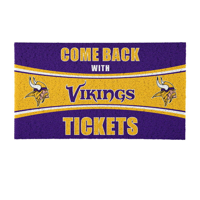 28" x 16" PVC Trapper Mat, Come Back with Tickets, Minnesota Vikings