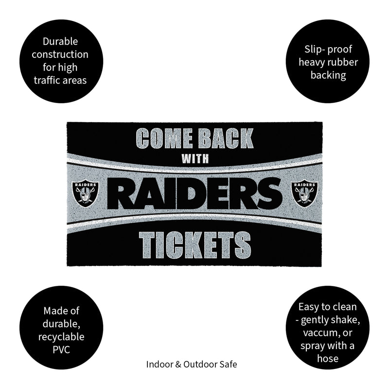28" x 16" PVC Trapper Mat, Come Back with Tickets, Las Vegas Raiders