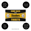 28" x 16" PVC Trapper Mat, Come Back with Tickets, Pittsburgh Steelers