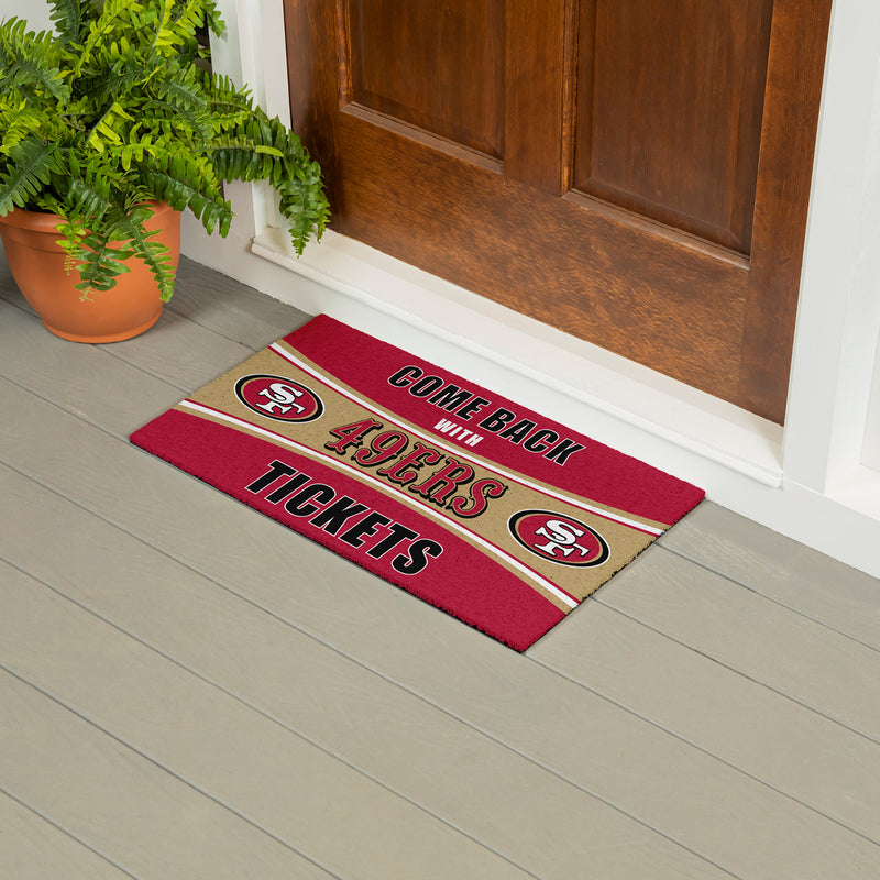 28" x 16" PVC Trapper Mat, Come Back with Tickets, San Francisco 49ers