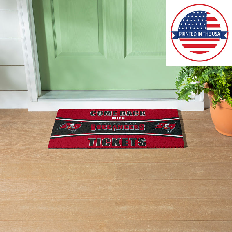 28" x 16" PVC Trapper Mat, Come Back with Tickets, Tampa Bay Buccaneers