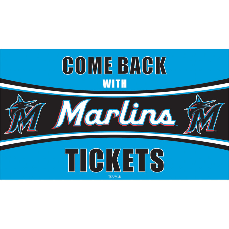 Miami Marlins Come Back with Tickets PVC Trapper Mat, 28" x 16"