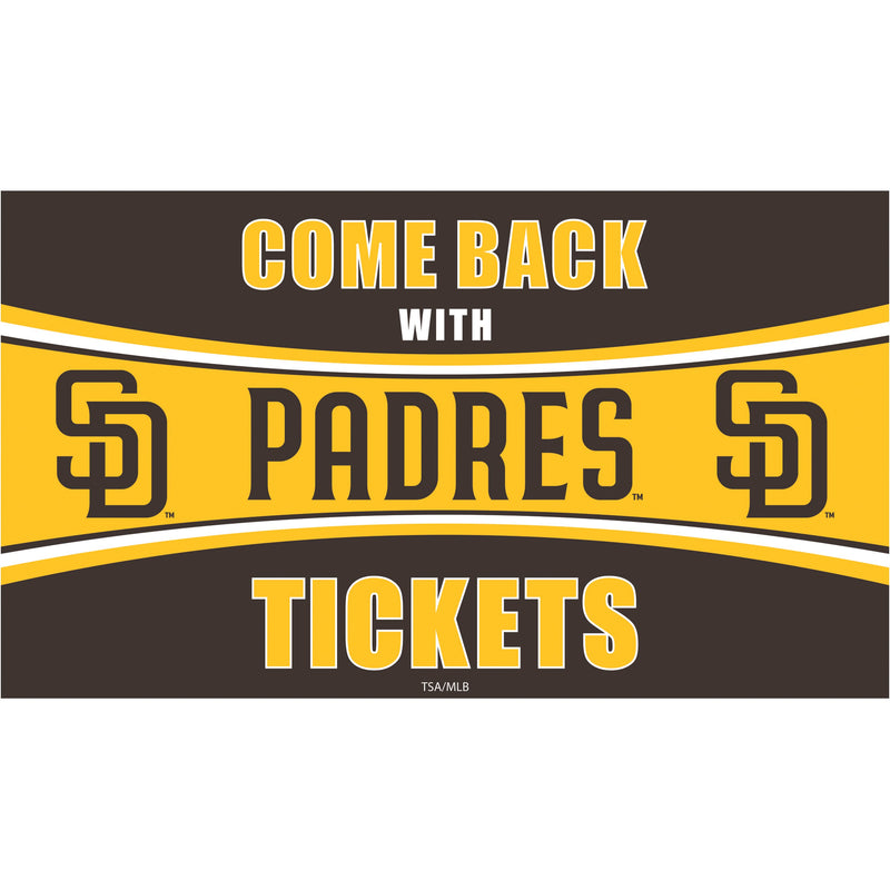 San Diego Padres Come Back with Tickets PVC Trapper Mat, 28" x 16"