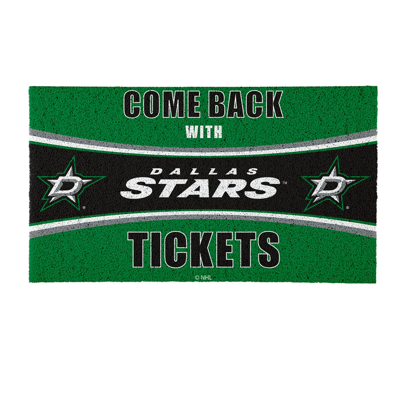 28" x 16" PVC Trapper Mat, Come Back with Tickets, Dallas Stars