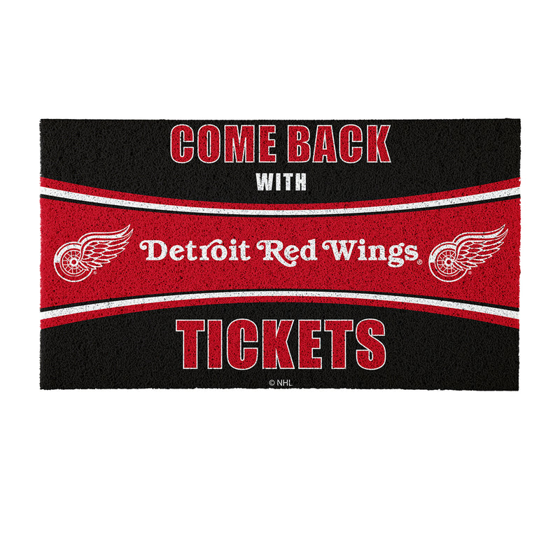 28" x 16" PVC Trapper Mat, Come Back with Tickets, Detroit Red Wings