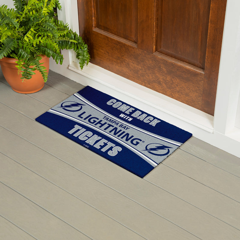 28" x 16" PVC Trapper Mat, Come Back with Tickets, Tampa Bay Lightning