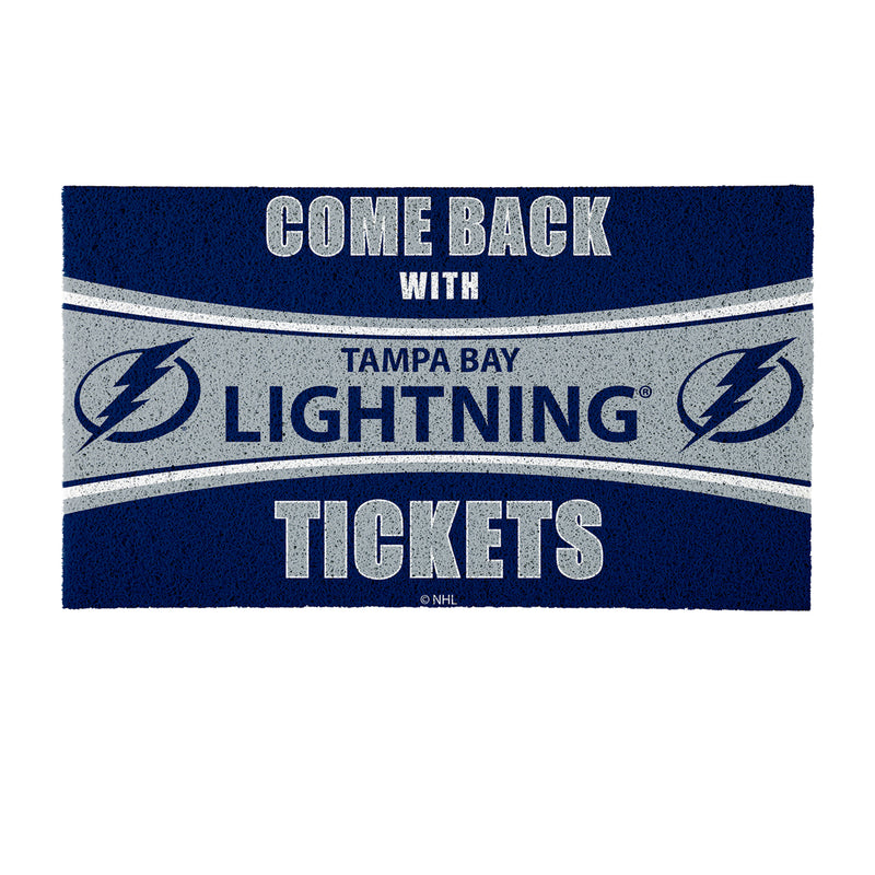 28" x 16" PVC Trapper Mat, Come Back with Tickets, Tampa Bay Lightning