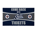 28" x 16" PVC Trapper Mat, Come Back with Tickets, Winnipeg Jets