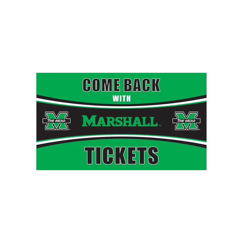 28" x 16" PVC Trapper Mat, Come Back with Tickets, Marshall University