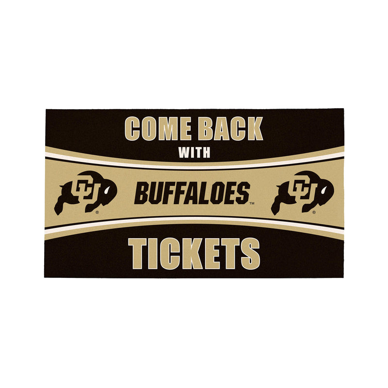 28" x 16" PVC Trapper Mat, Come Back with Tickets, University of Colorado