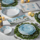 Evergreen Home Accents,13.75" Melamine Serving Bowl, Winter Frost,13.75x13.75x2.8 Inches