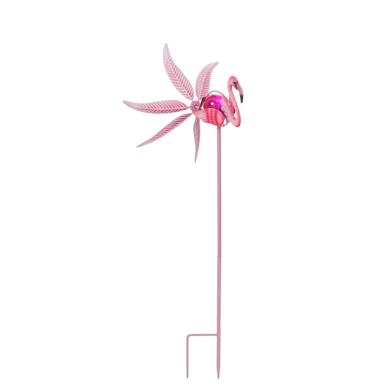 36"H Solar Flamingo Staked Wind Spinner,2sp6051