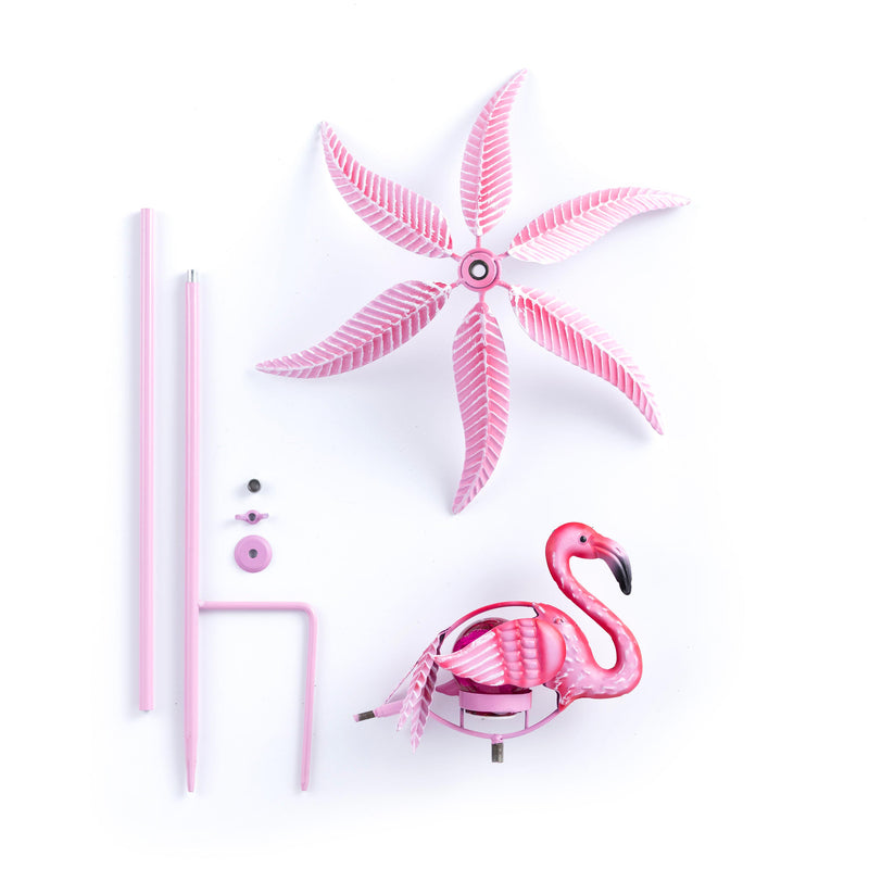 36"H Solar Flamingo Staked Wind Spinner,2sp6051