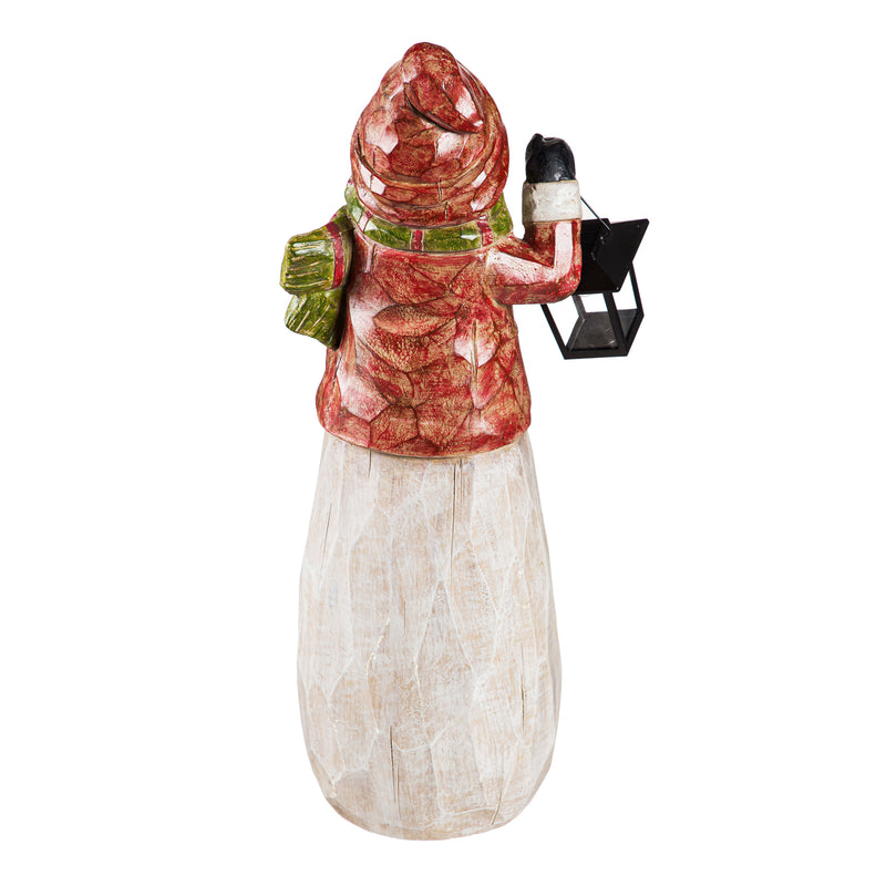 24"H Snowman with Solar Lantern Garden Statuary,2sp6970