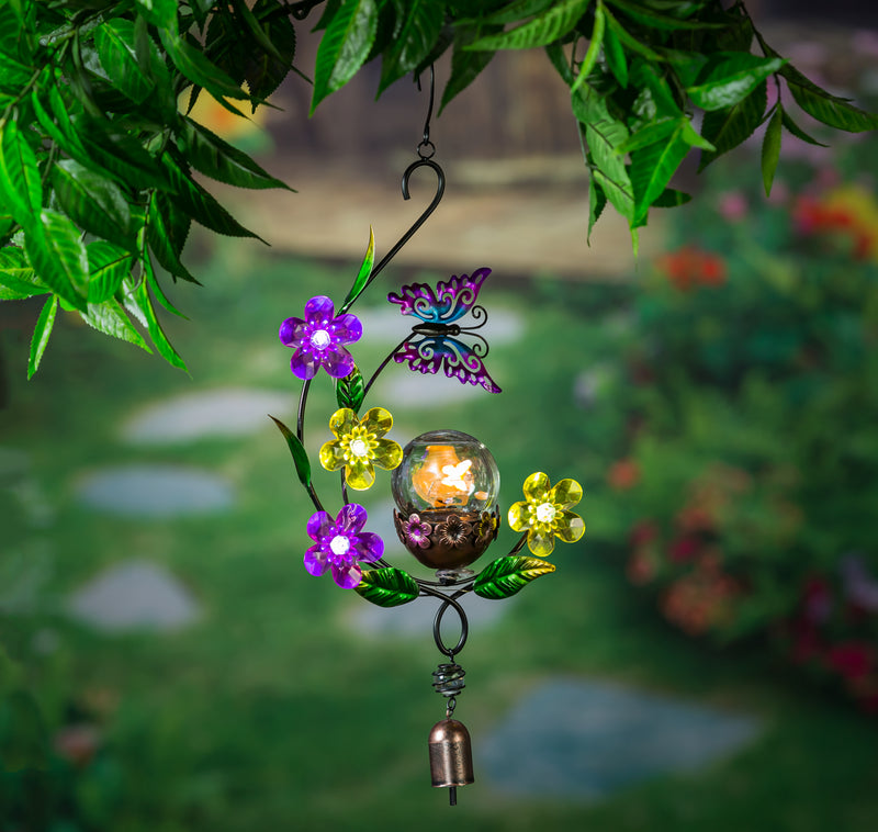 Solar Butterfly Hanging Garden Décor,2sp7058ecm