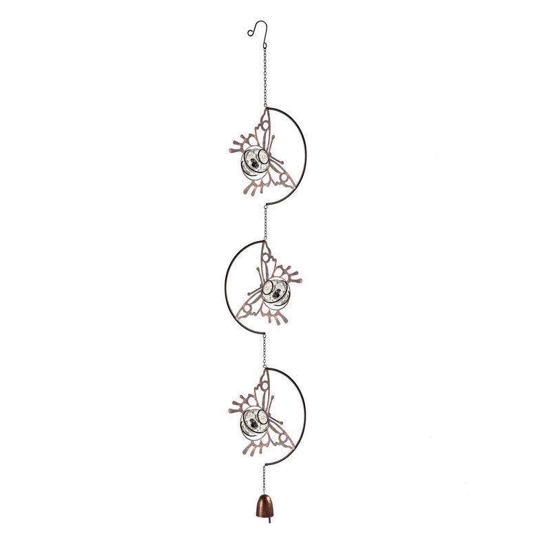 Evergreen Garden Accents,Solar Butterfly Tiered Hanging Décor,8.27x2.36x44.88 Inches