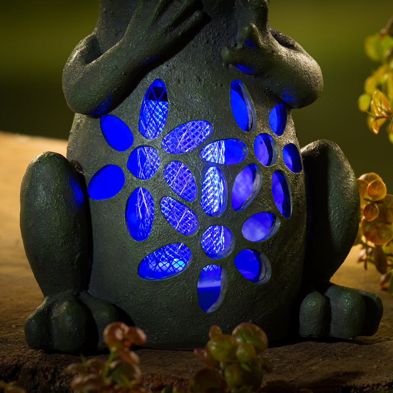 Solar Bug Zapper Garden Statuary, Frog,2sp7387