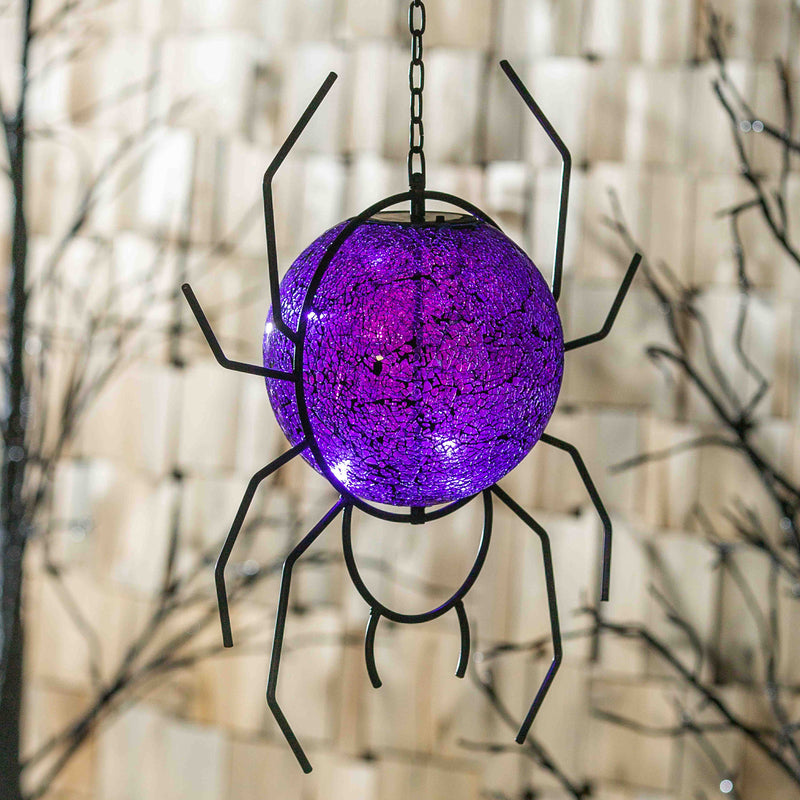 18.5" Solar Mosaic Hanging Spider,2sp7488