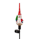 Traditional Santa Garden Stake, Glass Solar Garden Stake, Santa and Snowman, 36"H, Asst of 2