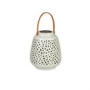 Ceramic Speckled Cut Out Solar Lantern