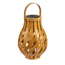8"H Solar Lantern, Natural Basket Weave