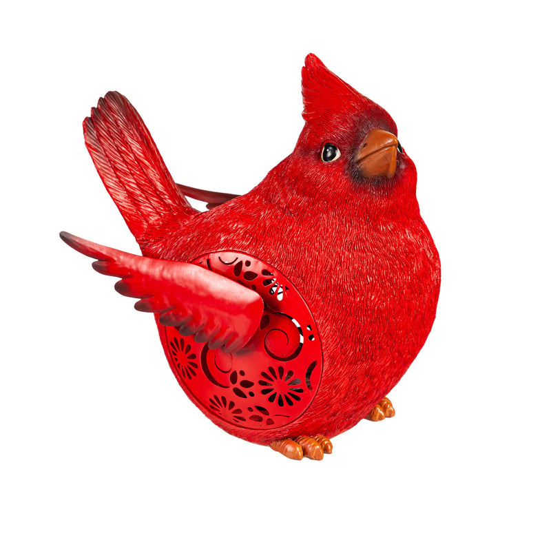 Evergreen Statuary,Solar Engraved Cardinal,6.3x8.78x8.66 Inches