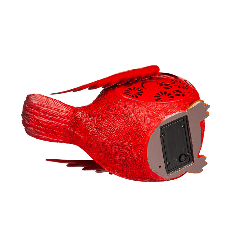 Evergreen Statuary,Solar Engraved Cardinal,6.3x8.78x8.66 Inches