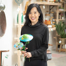 Garden of Wonder Garden Stake, Solar Glass Mushroom, 16"H