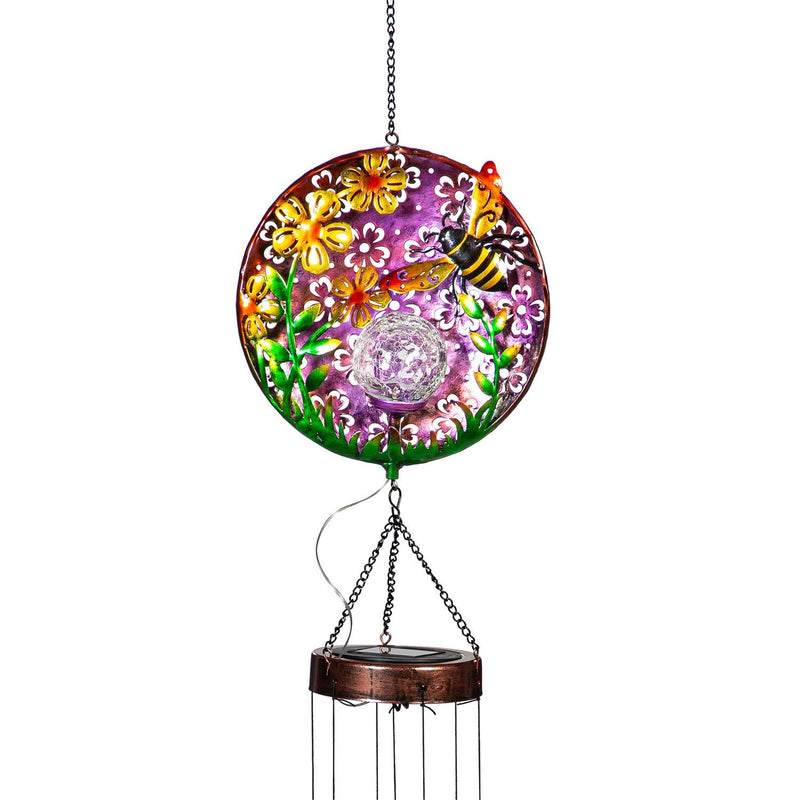 Pollinator Garden Mobile, White Light Solar Mobile, Scenic Pollinator