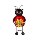 Pollinator Garden Statue, Solar Metal Bee & Ladybug With Fiber Optic, 2 Asst.,, 14"H